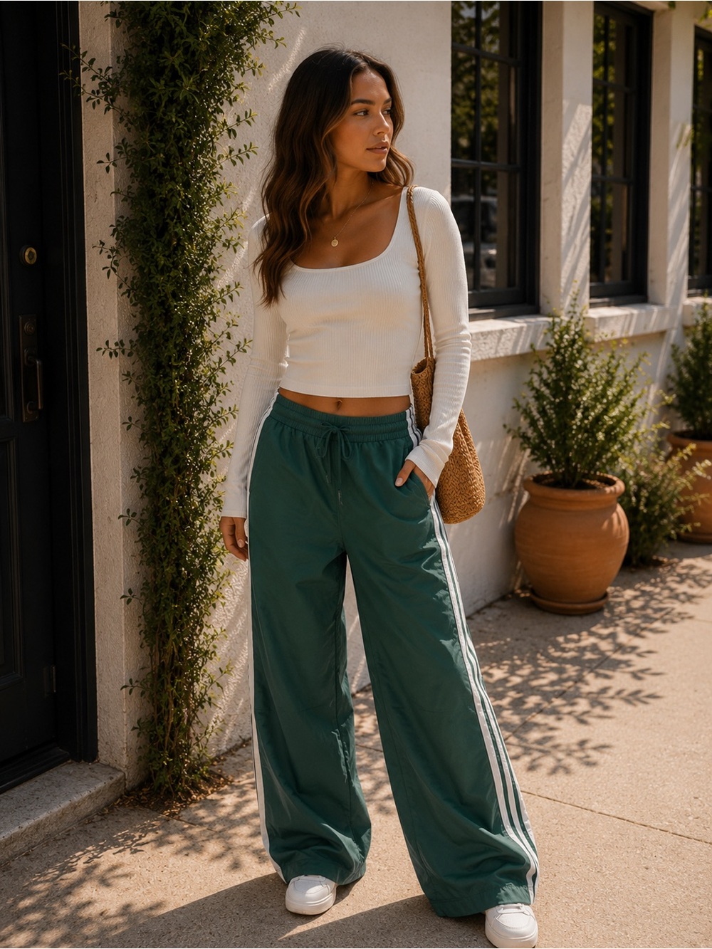 NWT Edikted Green Track Pants